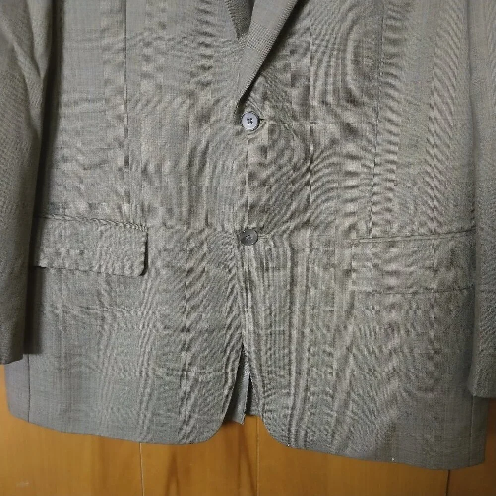 Tasso Elba Reda Men's R42 Two Button Wool Plaid Blazer Sport Coat Pockets Office